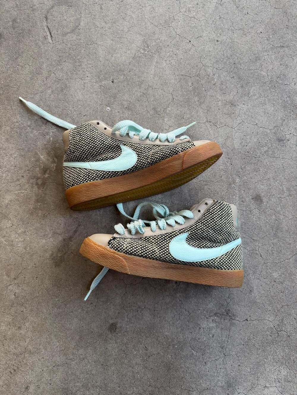 Nike Blazer Mid 73 Khaki Igloo Tweed Sneakers 311918-231 Women's Size 7